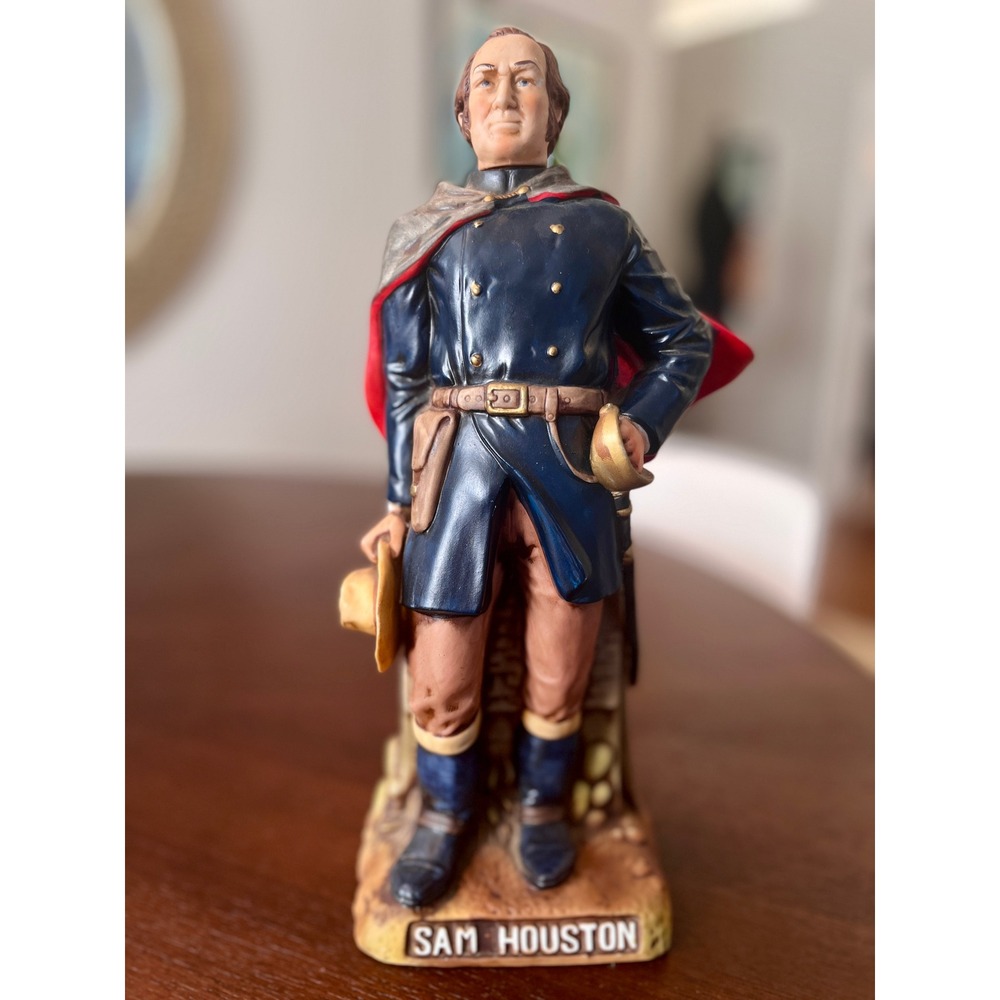 McCormick Sam Houston Bourbon Decanter Unisex 12" Blue Good Vintage Americana
